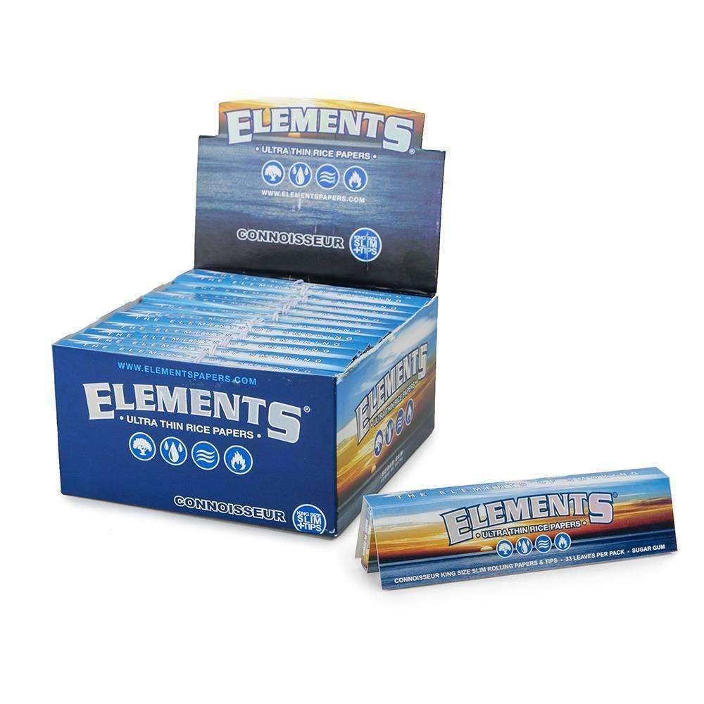 Elements Blue Rice Connoisseur King Size Slim Papers with Tips