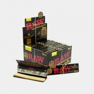 RAW Black Classic Connoisseur King Size Slim Papers with Tips