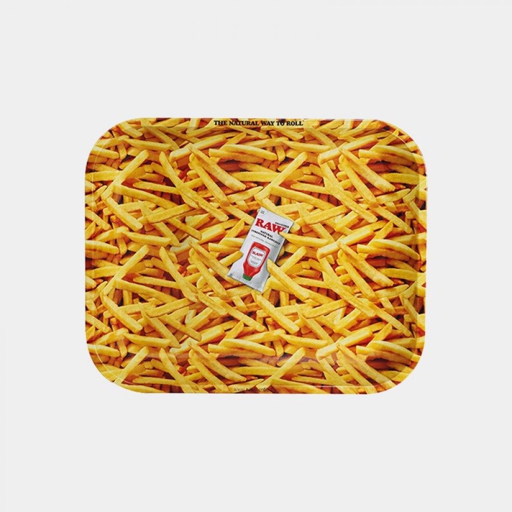 RAW French Fries Metal Rolling Tray - Large 34x27.5cm