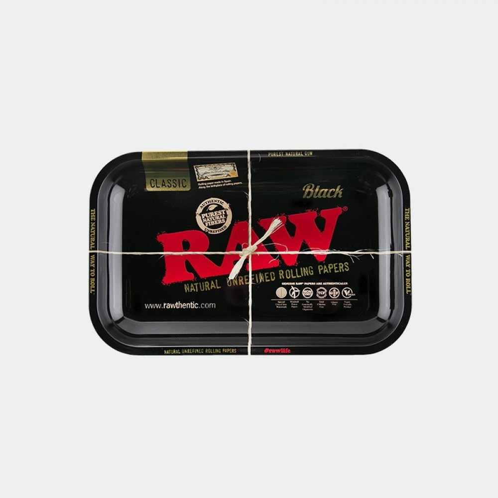 RAW Black Metal Rolling Tray - Small 27.5x17.5cm