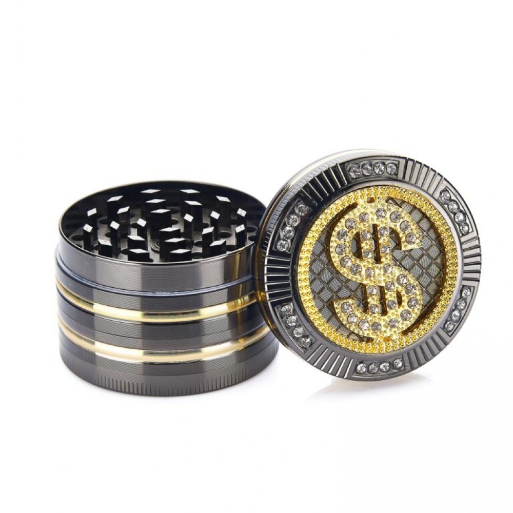 Bling Bling 4 Part Dollar Grinder by Champ High - 50mm