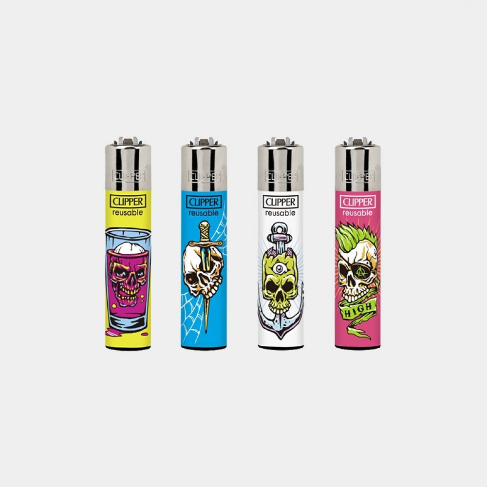 Skulls and More Clipper Refillable Lighter