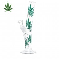 Leaves Tilted Glass Bong - 26cm