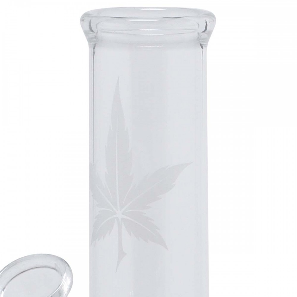 Frosted Leaf Glass Bong – 21cm