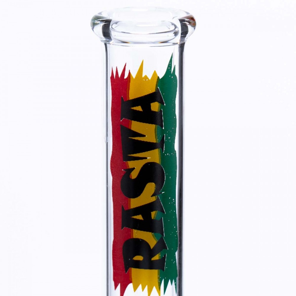 Glass Bong with Rasta Flag - 16cm
