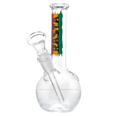 Glass Bong with Rasta Flag - 16cm