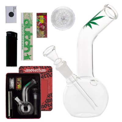 Glass Leaf Bong Gift Set - 16cm