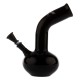 Black Glass Bong with Bent Neck by Black Art - 22cm