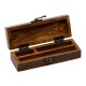 Small Dark Wooden Roll Box by Amsterdam - 15 x 6cm