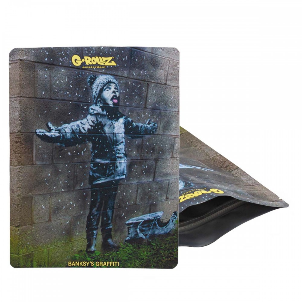 Banksy Season's Greetings Smell Proof Mylar Bag by G-Rollz - 15x20cm