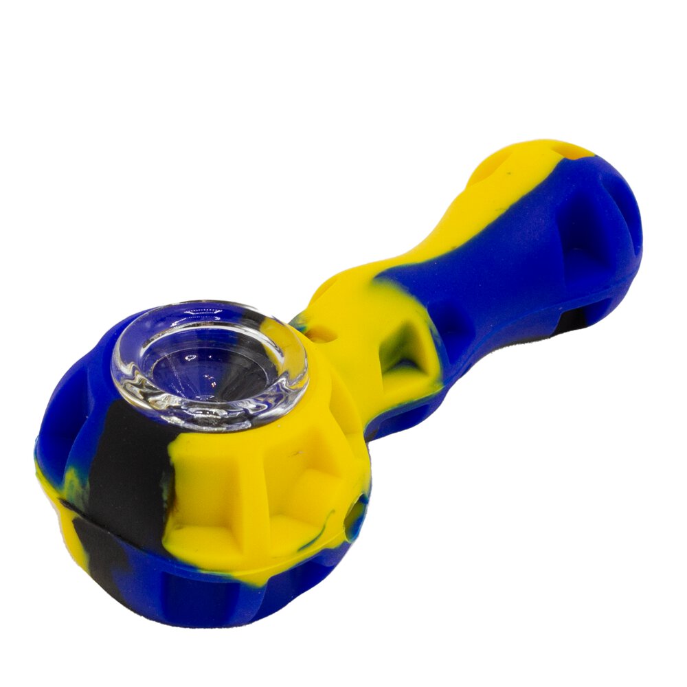 Silicone Psychedelic Camo Pipe - 10cm