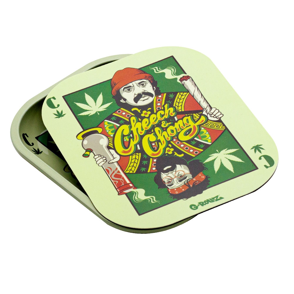 Cheech and Chong 'Playing Cards' Magnetic Rolling Tray Cover - 18x14cm (small)