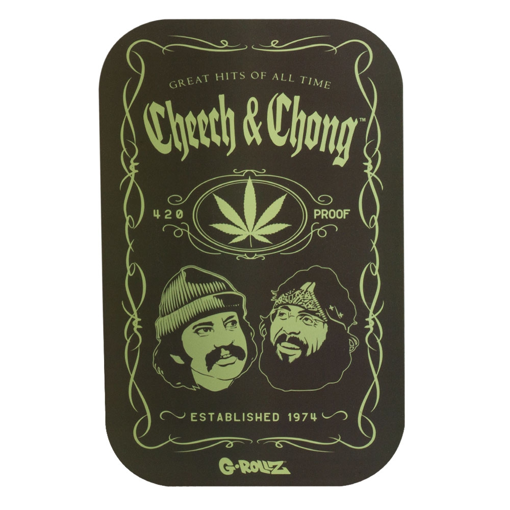Cheech and Chong 'Greatest Hits' Magnetic Rolling Tray Cover - 27.5x17.5cm (medium)