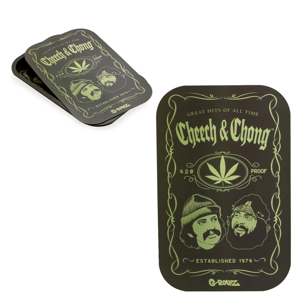 Cheech and Chong 'Greatest Hits' Magnetic Rolling Tray Cover - 27.5x17.5cm (medium)