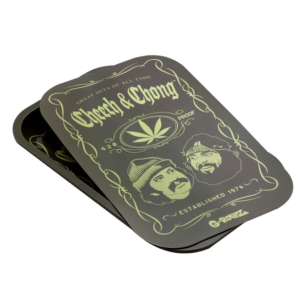 Cheech and Chong 'Greatest Hits' Magnetic Rolling Tray Cover - 27.5x17.5cm (medium)