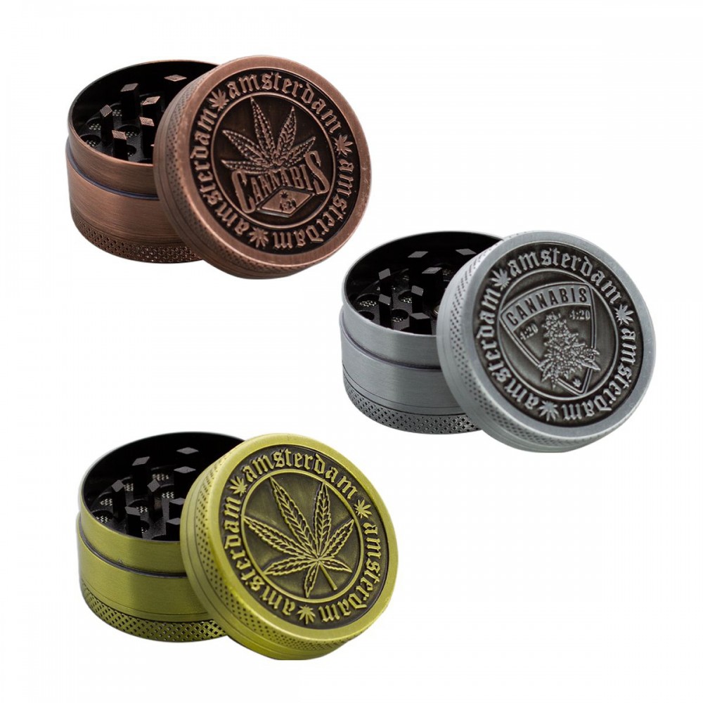3 Part Green Design Zinc Grinder by Amsterdam - 40mm