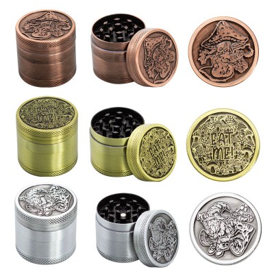 4 Part Mushrooms Design Zinc Grinder by Amsterdam - 40mm