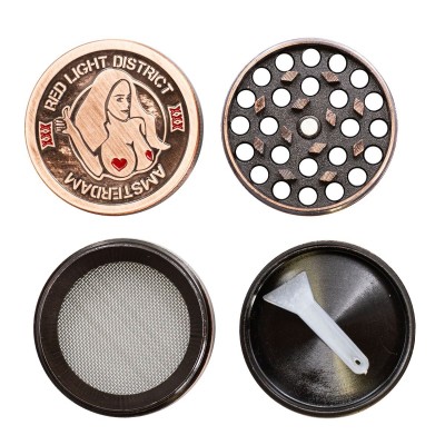4 Part Red Light Design Zinc Grinder by Amsterdam - 40mm