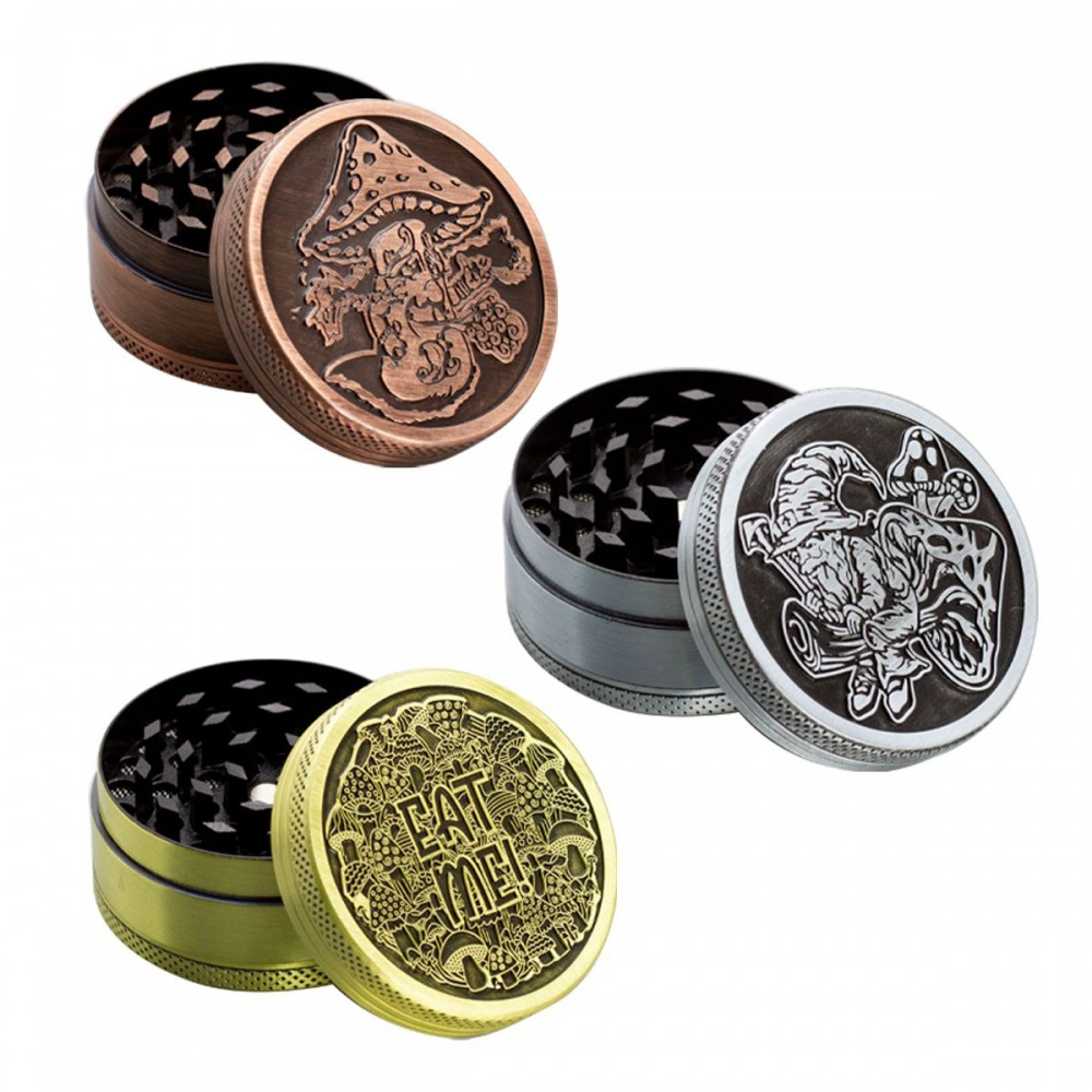 3 Part Mushrooms Design Zinc Grinder by Amsterdam - 50mm