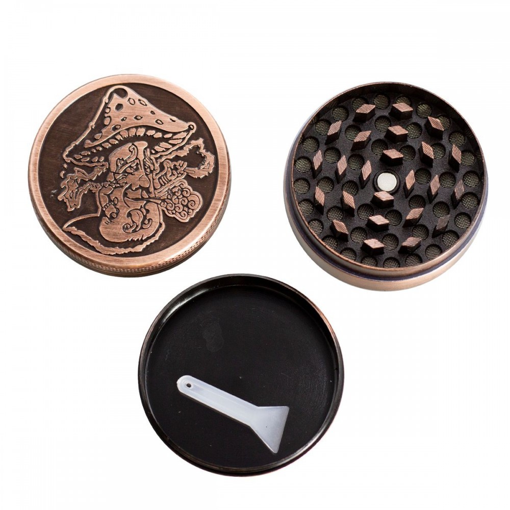 3 Part Mushrooms Design Zinc Grinder by Amsterdam - 50mm