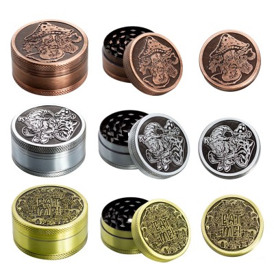 3 Part Mushrooms Design Zinc Grinder by Amsterdam - 50mm