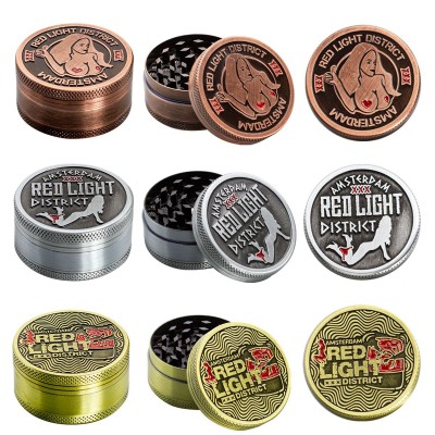3 Part Red Light Design Zinc Grinder by Amsterdam - 50mm
