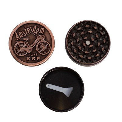 3 Part Classic Amsterdam Design Zinc Grinder - 50mm