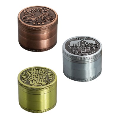4 Part Classic Amsterdam Design Zinc Grinder - 50mm