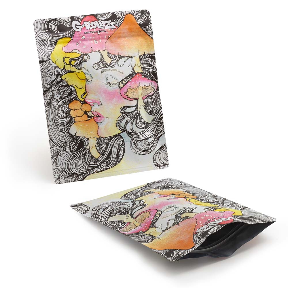 Mushroom Lady Smell Proof Mylar Bag by G-Rollz - 15x20cm